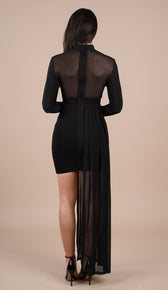 "JULIA" Chiffon Maxi Mesh Dress - GLAMBAE FASHION