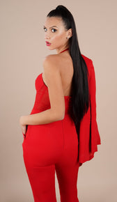 'LINA' Mesh Corset Jumpsuit + Blazer Set - GLAMBAE FASHION