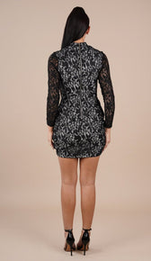 'DREA' Lace Bodycon Lace-Up Dress - GLAMBAE FASHION