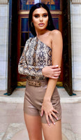 TIA One Shoulder Bodysuit - snake