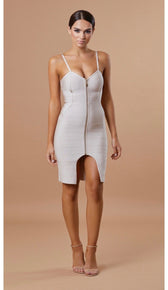 "BLAIR" Bandage Zipper Dress - GLAMBAE FASHION