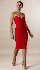 "DESTINY" Lace Bustier Dress - GLAMBAE FASHION