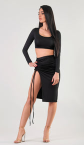 CHRISSY Bodycon Two Piece Set - Black