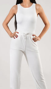 VALERIE Racerneck Bodysuit - White