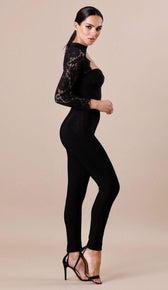 "BELLA" Lace Bustier Top- Black - GLAMBAE FASHION