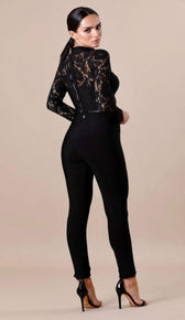 "BELLA" Lace Bustier Top- Black - GLAMBAE FASHION