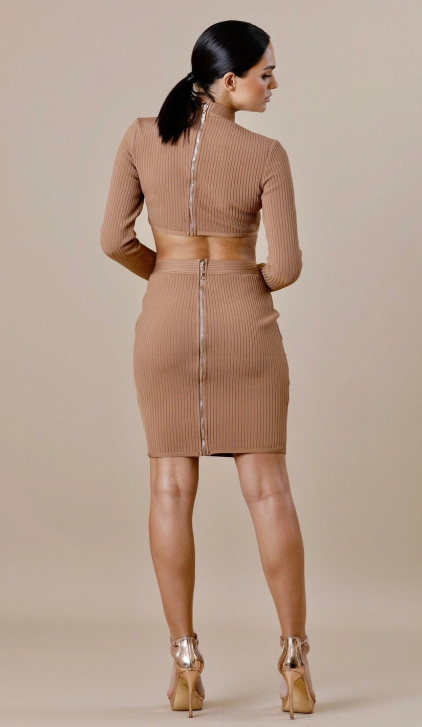 "ESTELLE" Ribbed Bodycon Skirt - GLAMBAE FASHION