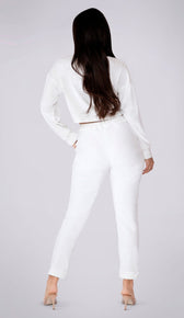 MOIRA Velour Joggers - White