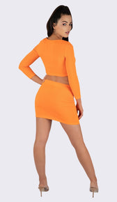 'BRENDA' Button Ribbed Two Piece Set - GLAMBAE FASHION