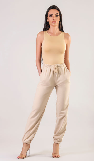 VALERIE Racerneck Bodysuit - Cream