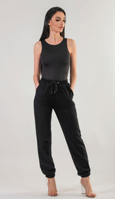 VALERIE Racerneck Bodysuit - Black