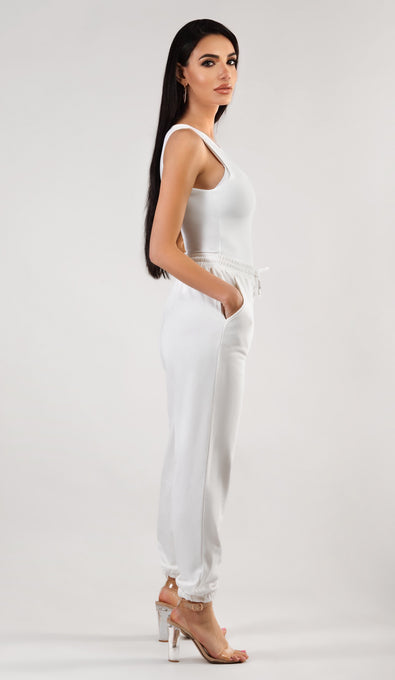 VALERIE Racerneck Bodysuit - White