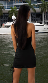 AVA Halter Bodycon Dress - Black