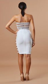 "KiKi" Rhinestone Bandage Skirt - GLAMBAE FASHION