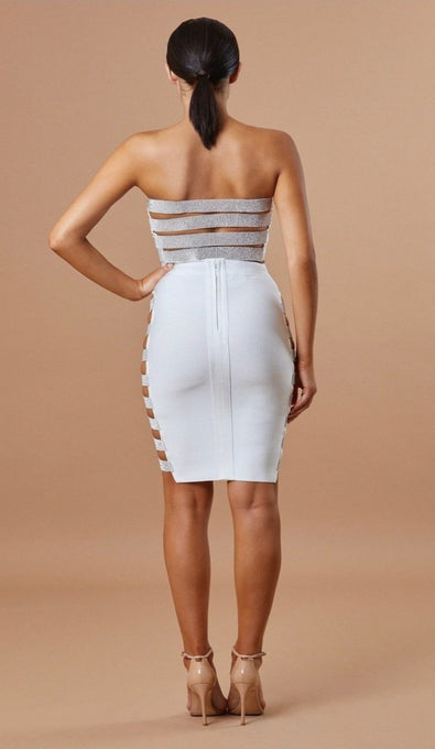 "KiKi" Rhinestone Bandage Skirt - GLAMBAE FASHION