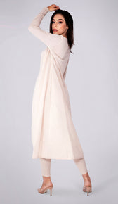 MAGGIE Ribbed Duster Coat - Cream