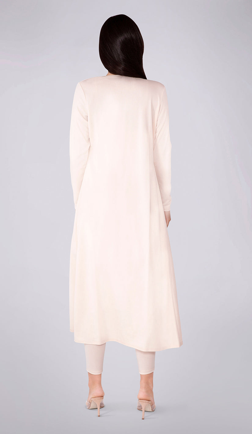 MAGGIE Ribbed Duster Coat - Cream