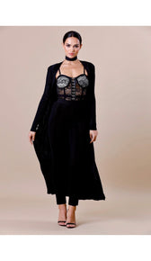 "NALIA" Black Duster Coat - GLAMBAE FASHION