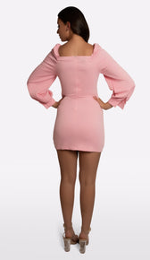 NEMA Puff Sleeve Mini Dress - Pink