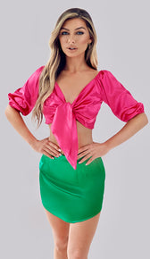 CELINE Satin Crop Top