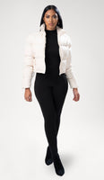 LEILANI Cropped Puffer Coat - Cream