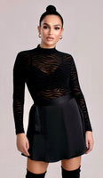 JINX Mesh ZEBRA Print Bodysuit - Black