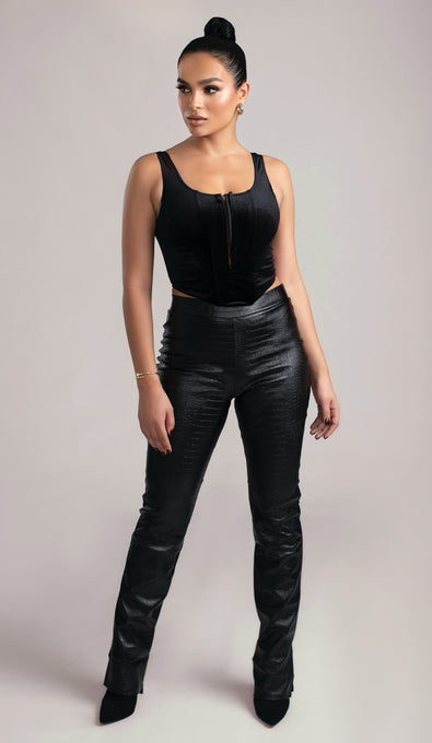 SHEYNA Velvet Corset Top