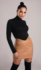 DEANDRA Turtleneck Bodysuit - Black