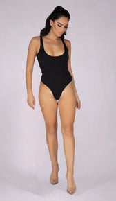TREA Ribbed Bodysuit - Black