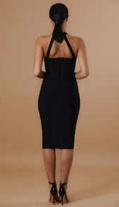 "ZADIQUE"  Gold Buckle Bodycon Dress - GLAMBAE FASHION