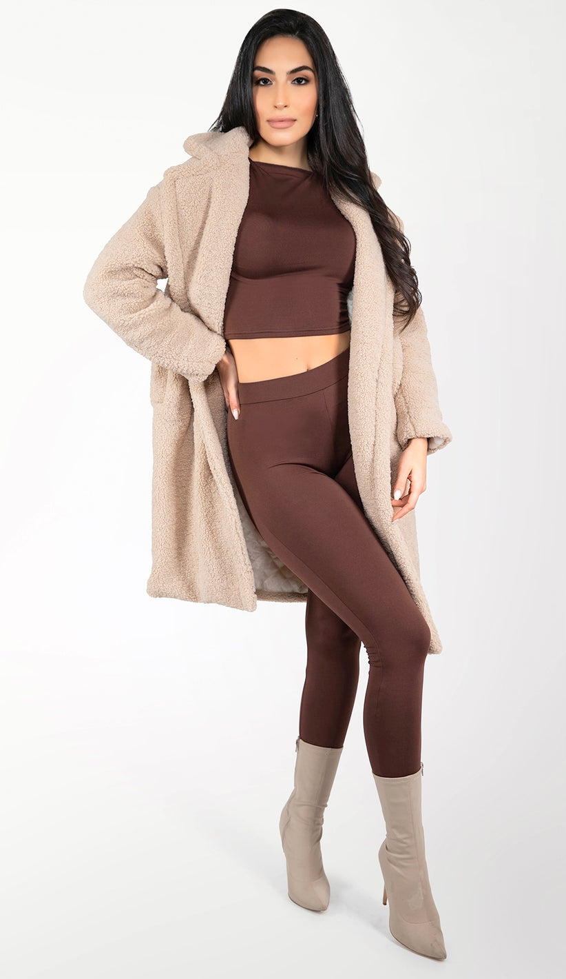 ALIVIA Teddy Coat - Sand