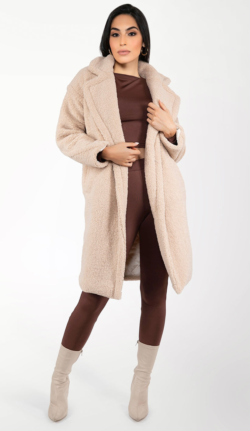 ALIVIA Teddy Coat - Sand