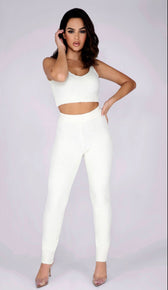 ASHLEY Teddy Knit Pants - White