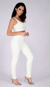 ASHLEY Teddy Knit Pants - White