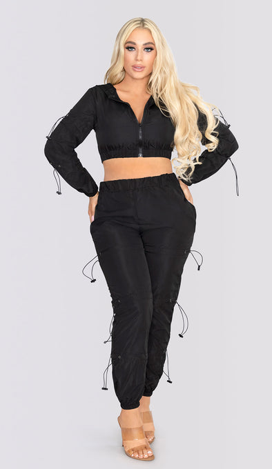 PIA Windbreaker Two Piece Set - Black