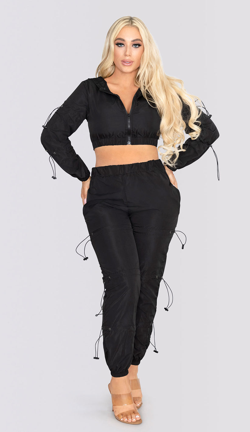 PIA Windbreaker Two Piece Set - Black