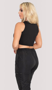 MONA Cropped Tank - Black