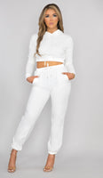 BRYN Cropped Hoodie - White