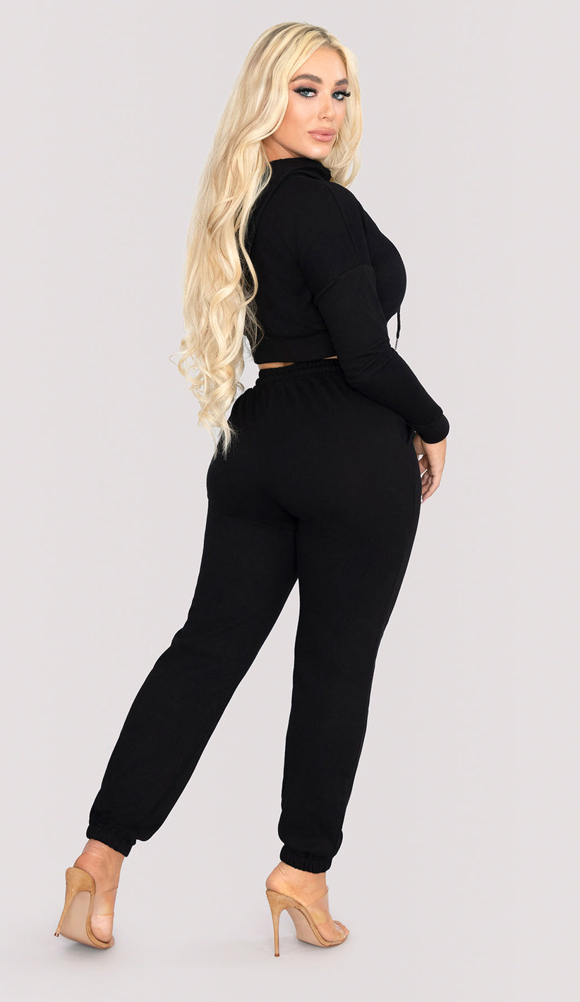 BRYN Cropped Hoodie - Black