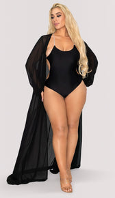 CHANTAL Belted Cover Up - Black