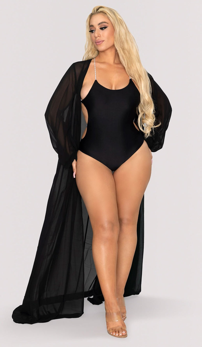 CHANTAL Belted Cover Up - Black