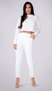 MOIRA Velour Joggers - White
