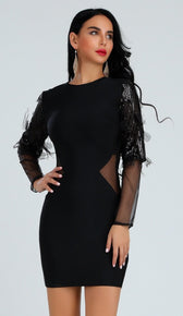 'HEIDI' Sequin Mesh Dress - GLAMBAE FASHION