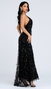 'FIONA' Sequin Slit Dress - GLAMBAE FASHION