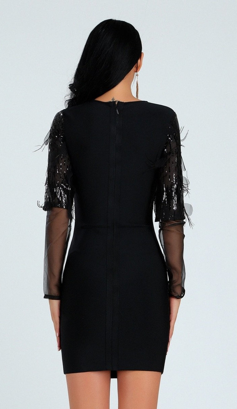 'HEIDI' Sequin Mesh Dress - GLAMBAE FASHION