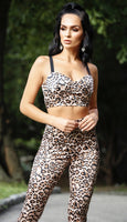 'JULES' Bustier Satin Crop Top - Leopard - GLAMBAE FASHION