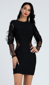 'HEIDI' Sequin Mesh Dress - GLAMBAE FASHION