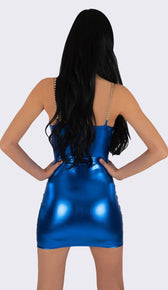 'IBIZA' Metallic Gold Chain Mini Dress - GLAMBAE FASHION