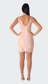 'STACEE' Mesh Ruched String Dress - GLAMBAE FASHION