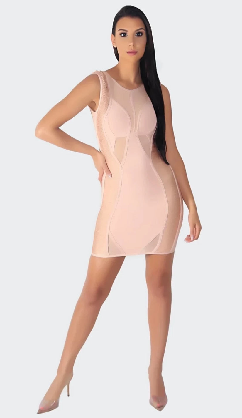'STACEE' Mesh Ruched String Dress - GLAMBAE FASHION